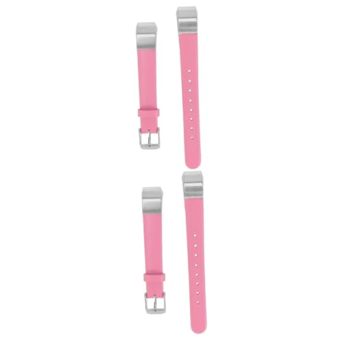 BESTonZON 2St Bequemes Uhrenarmband Uhrenarmbänder Uhrenarmband aus Leder Ersatzbänder Smartwatch-Bänder Bänder für Frauen einhandzwinge Lederriemen Anschauen Gurt Zubehör Fräulein Rosa von BESTonZON