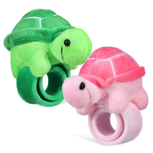 BESTonZON 2stücke Plüsch Schildkröten-armband Cartoon Slap Wrist Band Für Kuschelige Party-geschenke Bequeme Und Sichere Handgelenksarmbänder in Grün von BESTonZON