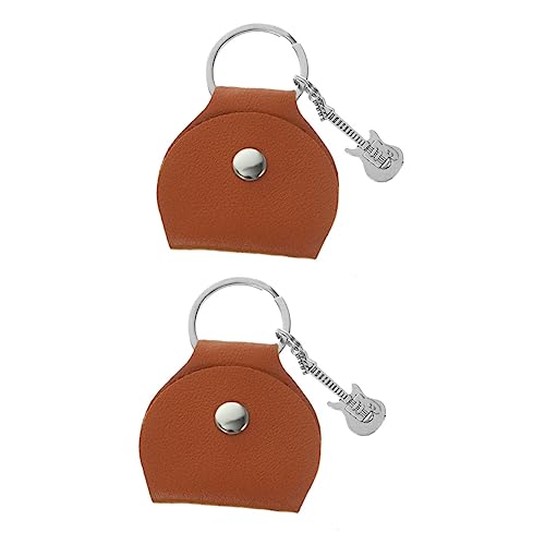 BESTonZON 2St Tasche für Gitarrenpicks Guitar Pick Holder Gitarrenplektren Halter Schlüsselanhänger Gitarrenzubehör Tragetaschen aus Leder Koffer für Kinder behälter Halter für gitarrenpicks von BESTonZON