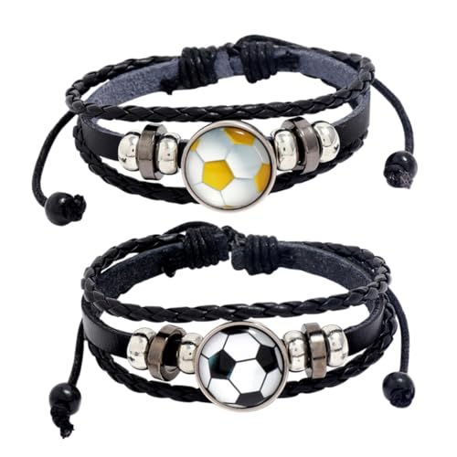 BESTonZON 2stücke Fußball Fans Armband Mit Perlen Individuelles Sport Schmuck Herren Und Gelb-weiß Für Fußballbegeisterte BESTonZON 2stücke Fußball Fans Armband Mit Perlen Individuelles Sport Schmuck Herren Und Gelb-weiß Für Fußballbegeisterte von BESTonZON