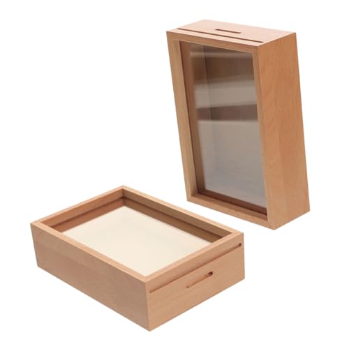 BESTonZON 2stücke Holz Sparschwein Mit Bilderrahmen Kreative Geldsparbox Für Junge Mädchen Und Erwachsene Für Kaffeehäuser Restaurants Und Home Office Dekorative Münzbank Zur des von BESTonZON