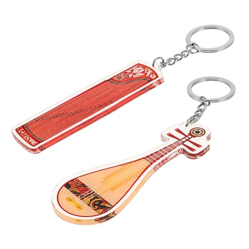 BESTonZON 2stücke Musik-schlüsselanhänger Aus Acryl Traditionelles Guzheng Und Pipa-instrument-design Leicht Und Kratzfest Als Taschenanhänger Und Schlüsselanhänger Für Musikliebhaber von BESTonZON