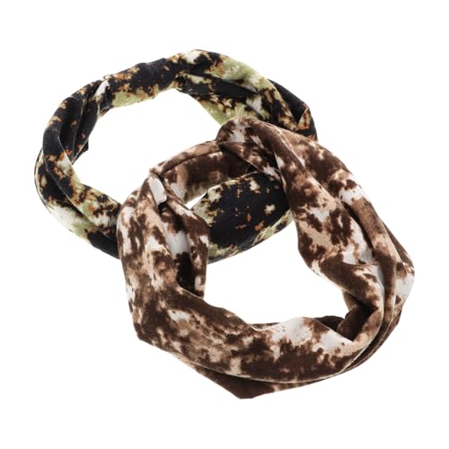 BESTonZON 2stücke Sport-kopfband Elastisch Rutschfest Für Workout Yoga Schweißbänder Haarschals Boho-kopfwickel Modische Haar-accessoires von BESTonZON