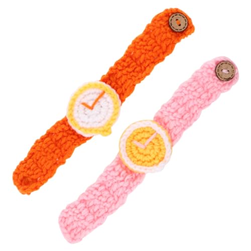 BESTonZON 2stücke Strickuhren Lustige Simulation Armbanduhr Für Studenten Armband Und Orange Für Und von BESTonZON