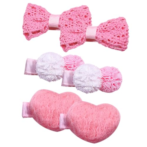 BESTonZON 3paare Süße Haarspangen Mit Herz Und Schleife Niedliche Haaraccessoires Für Geburtstagsfeiern Leicht Und Langlebig Für Frauen Und Mädchen von BESTonZON