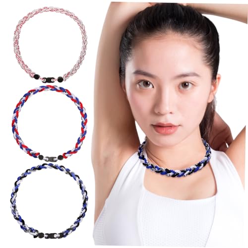 BESTonZON 3 Stück Baseball-Halskette flechten Männer sportliche Halskette männliche Halskette Junge Halskette Herrenkette Baseball Halskette Jungs Zopfhalskette Geflochtenes Seil von BESTonZON