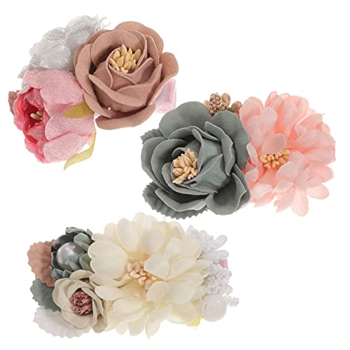 BESTonZON 3stücke Blumen-haarclips Für Kleinkinder Haaraccessoires Mit Kunstblumen Und Perlen Für Mädchen Für Geburtstagsfeiern Hochzeiten Und Feste von BESTonZON