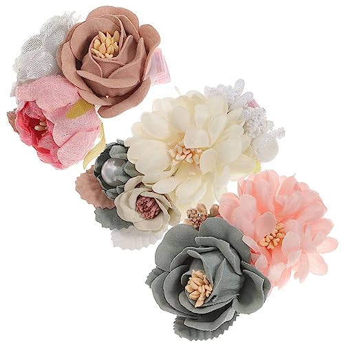 BESTonZON 3 Stück Blumen Haarspangen Haargummis Kleinkind Haar Accessoires Für Mädchen Mädchen Haar Accessoires Kleinkind Accessoires Für Rosen Clips Für Haarklammern Clips von BESTonZON