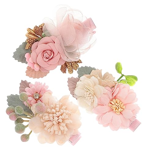 BESTonZON 3 Stück Blumen Haarspangen Kleinkind Haarschmuck Für Mädchen Kleinkind Haar Accessoires Mädchen Haar Accessoires Kinder Haarspangen Für Mädchen Mädchen Kinder Haarnadel von BESTonZON