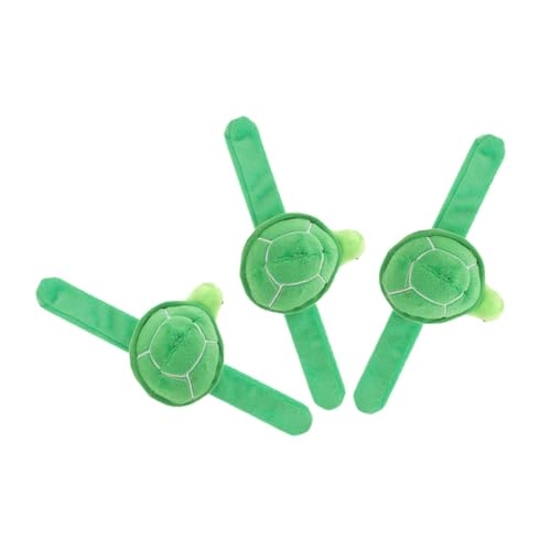 BESTonZON 3stücke Schildkröten Kuscheltier Slap-armband Plüschiger Stofftier-clip Für Mädchen Und Jungen Verspieltes Party-accessoire Und Geburtstagsgeschenk von BESTonZON