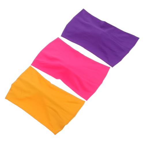 BESTonZON 3 Stück Rutschfeste Elastische und Weiche Stirnbänder Gelb Lila und Stilvolle Haaraccessoires für Yoga und Fitness von BESTonZON