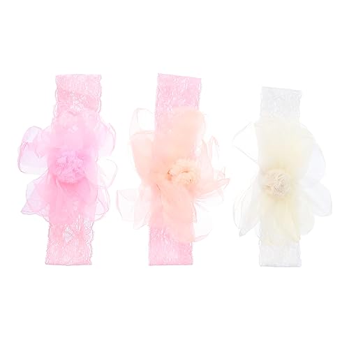 BESTonZON 3 Stück Stirnband Haar Accessoire Stirnband Spitze Blumen Stirnband Stirnband Für Babys Blumen Stirnband Spitzen Stirnband Haar Accessoire Spitzen Haarband von BESTonZON