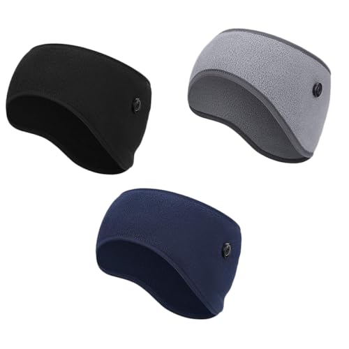 BESTonZON 3 Stück Teiliges Atmungsaktives Stirnband mit Warmem Winddichtem Ohrenschutz Komfortabel und Dehnbar Geeignet für Sport Radfahren und Winteraktivitäten von BESTonZON