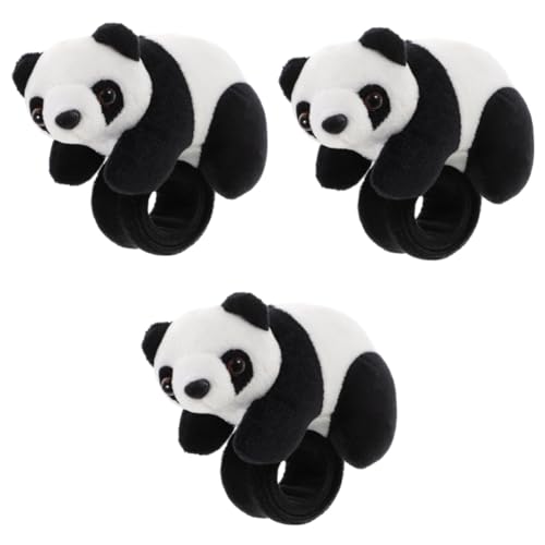 BESTonZON 3St Plüschring Armband für kinder Schnapparmbänder Masse armbänder für kinder geschenke für kinder Kinderspielzeug Handkette Animal-Slap-Armbänder Panda-Spielzeug Schüttgut Knopf von BESTonZON