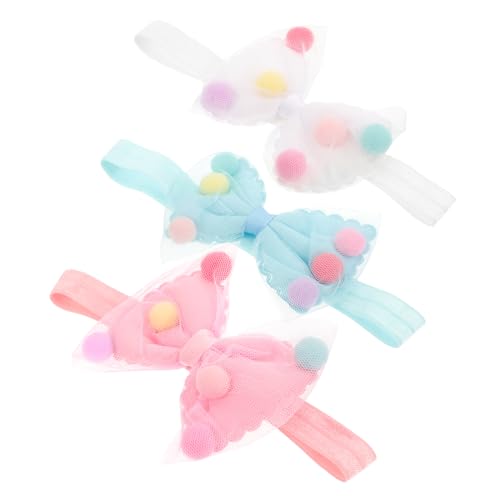 BESTonZON 3stücke Teiliges Haarband Mit Schleifen Süße Kopfbedeckung Für Neugeborene Und Kleinkinder Für Fotoshootings Geburtstagsfeiern Und Besondere Anlässe Farben Blau Rosa Weiß von BESTonZON