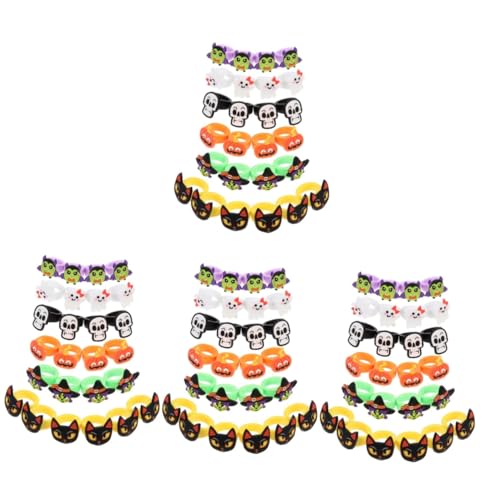 BESTonZON 4 Sätze Teiliges Halloween Ringe Aus Pvc Bunte Cartoon Finger Für Partys Und Feiern Mitgebsel Für Kindergeburtstage Und Halloween Veranstaltungen 25 Stück * 4 von BESTonZON