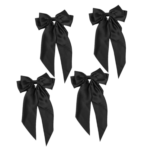 BESTonZON 4 Stück Haarnadel frisierumhang frisuren Haarschleife hochzeitshaar schmuck Hochzeit Haarspange schwarze Haarspangen Schleifenclip für Frauen Haarschmuck für Mädchen Stoff Black von BESTonZON