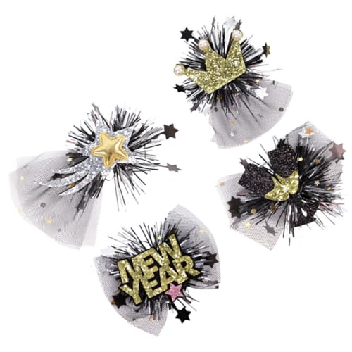 BESTonZON 4 Stück Neujahrskopfschmuck Requisiten Jahr Haarschmuck Frühling Schleife Haarspange Klein Prost Party Haarnadel Des Neuen Jahres Blumen- Süße Haarklammern Mond- Metall Schwarz BESTonZON 4 Stück Neujahrskopfschmuck Requisiten Jahr Haarschmuck Frühling Schleife Haarspange Klein Prost Party Haarnadel Des Neuen Jahres Blumen- Süße Haarklammern Mond- Metall Schwarz von BESTonZON