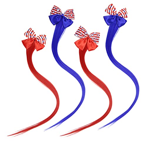 BESTonZON 4 Stück Schleife Haarnadel Schleife Haarspangen Frauen Binden Bandanas Für Frauen Bänder Krawatte Anclipsen Bogen Abs Vierte Haarspangen Für Mädchen Weißes Perlenstirnband Perücke von BESTonZON