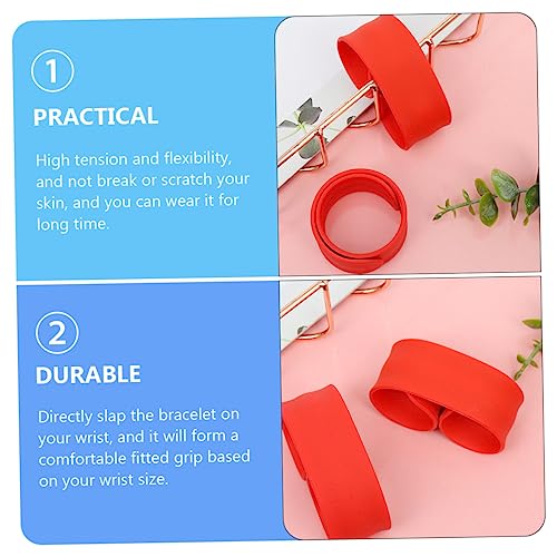 BESTonZON 4 Stück Silikon Slap Armbänder Einfarbig Knickarmband Party Gefälligkeiten Robust für Erwachsene von BESTonZON