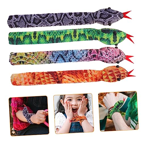 BESTonZON 4 Stück Teiliges Schlangen Slap Armband aus Weichem Hautfreundliches Tierarmband Lustiges Partyspielzeug für Dschungel und Geburtstagsfeiern Einfach Anzulegen und Sicher für von BESTonZON