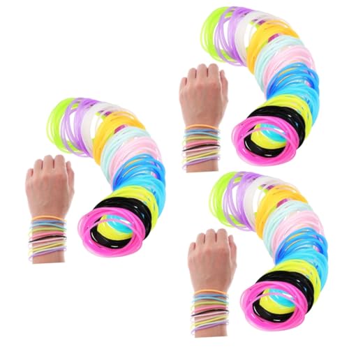 BESTonZON 450 Stk Silikonarmband Silikonarmbänder Für Frauen Bunte Neonarmbänder Silikon-handbänder Halloween-bodenaufkleber Neongelee-armbänder Damenarmbänder Kieselgel Unruhig Leuchtend von BESTonZON