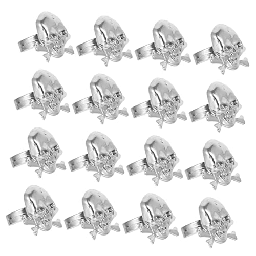 BESTonZON 48 Stück Teiliges Set Piratenschädel Ringe für Halloween und Piratenparty Dekorationen für Alter Geeignet von BESTonZON