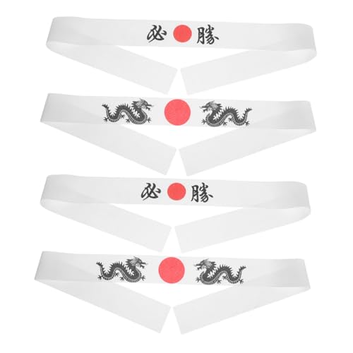BESTonZON 4stücke Japanische Karate Stirnbänder Für Mädchen Einstellbare Samurai Kopfbedeckung Für Karate-training Rollenspiele Und Kostüm-events von BESTonZON