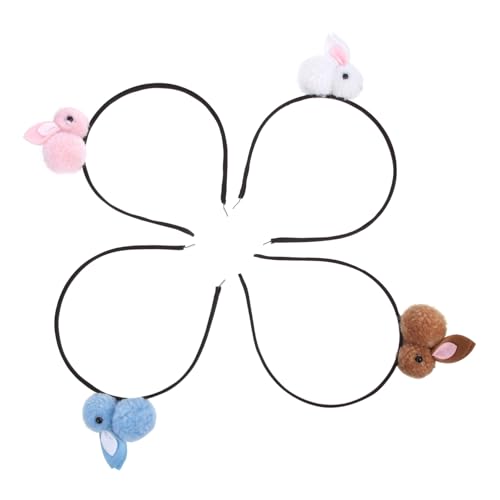 BESTonZON 4stücke Teiliges Hasenohren Haarreif Für Ostern Lustige Plüschige Stirnbänder Für Junge Mädchen Und Erwachsene Für Karneval Und Festlichkeiten Zufällige Farben von BESTonZON