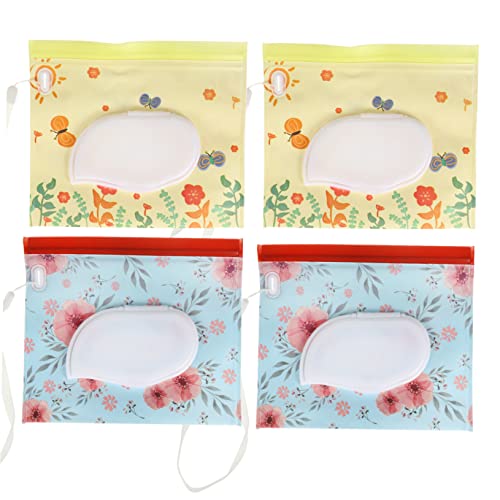BESTonZON 4stücke Wiederverwendbare Eva Wet Tissue Dispenser Mit Fenster Tragbare Pouches Für Optimaler Schutz Gegen Austrocknen Für Wickeltaschen Und Kinderwagen von BESTonZON