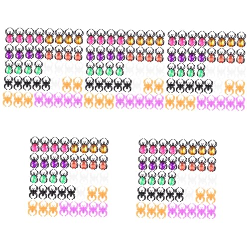 BESTonZON 5 Sätze Halloween Spinnenringe Kreative Plastikfinger Ringe Für Kostüme Party Mitgebsel Und Dekorationen Für Halloween Feiern Und Anlässe 50 Stück * 5 von BESTonZON