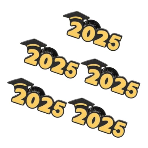BESTonZON 5 Stück Teiliges Abschlussbroschen Dekorative Anstecknadeln mit Doktorhut aus Zinklegierung für Kleidung Taschen und Hüte für Absolventen der Klasse von BESTonZON