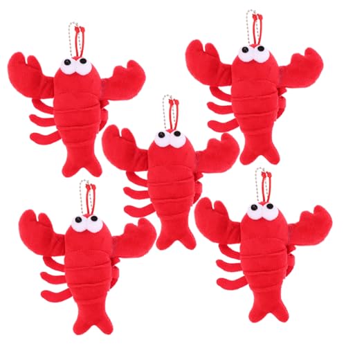 BESTonZON 5stücke Hummer Krabbe Plüsch Schlüsselanhänger Keychain Charm Für Auto Schlüssel Handtasche Rucksack Junge Mädchen Spielzeug Geschenkidee von BESTonZON