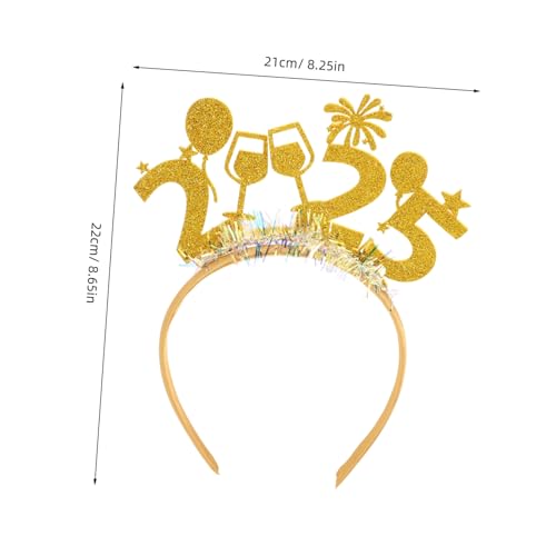 BESTonZON 5 Stück Teiliges Neujahrs Stirnband Goldglitzer Festlicher Haarschmuck für Damen Leichtes Flexibles Design für Silvester Geburtstags und Hochzeitsfeiern Einzigartige Party Foto von BESTonZON