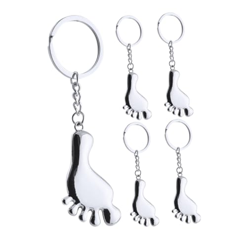 BESTonZON 5 Stück Teiliges Schlüsselanhänger Füße aus Langlebiger Zinklegierung Dekorative Schlüsselringe mit Glatter Oberfläche Vielseitig als Schlüsselanhänger und Taschenanhänger für von BESTonZON