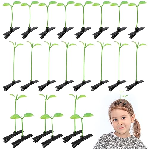 BESTonZON 50Pcs Bean Sprout Haartrupps Lustige Bohnen -Sprout -Haarklammern Pflanzengras Barrette Lustige Sprout - Kleine Gras Haarnadeln Süße Barrettes Für Frauen Mädchen von BESTonZON