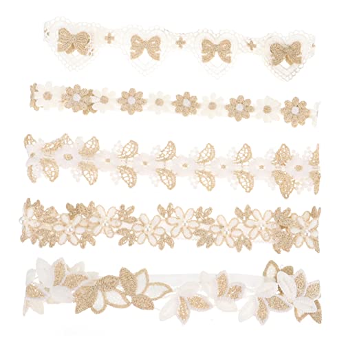 BESTonZON 5stücke Geburtstag Tiara Stirnband Für Mädchen Infant Erster Geburtstag Crown Party Hut Mit Blumenmuster Design Accessoire Für Kleinkinder Und Junge Mädchen von BESTonZON