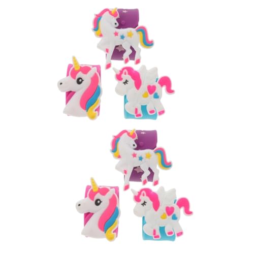 BESTonZON 6 Stk Einhorn-pat-kreis Slap-armbänder Für Kinder Süße Slap-bands Einhorn-partygeschenke Kinderarmbänder Schlagarmbänder Schnappbänder Für Silikonarmband Handgelenk Kieselgel Tier von BESTonZON