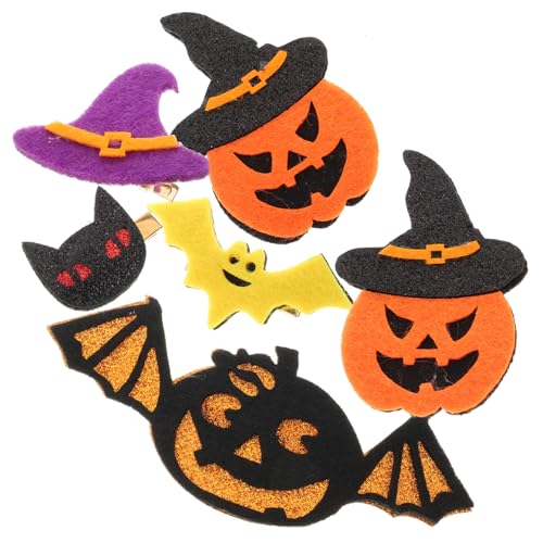 BESTonZON 6 Stück Kürbishaarnadeln Horror-Haarspange Kleine Mädchen Haarzubehör Hexenhut -Haarclip Haarnadeln für haarschmuck Haarspangen für Mädchen Kinderhaarclip Filzstoff von BESTonZON