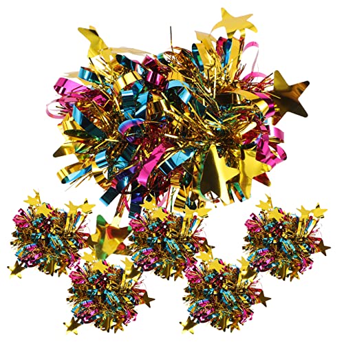 BESTonZON 6 Stück Teiliges Cheerleader Pompons Metallic Handblumen Bunten Farben für Sportveranstaltungen Tanzaufführungen und Wettbewerbe Unterstützung für Teams und Fans von BESTonZON