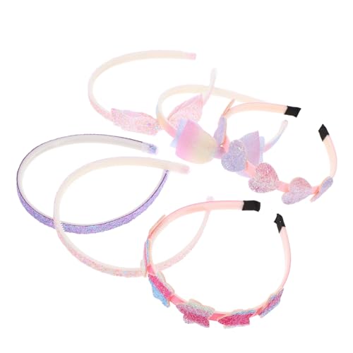 BESTonZON 6 Stück Teiliges Mädchen Haarband mit Süßen Schleifen Herz und Stern Motiven Passende für Kleinkinder Ab Jahren Bequemes Haarschmuck Accessoire für Geburtstag und Alltag von BESTonZON