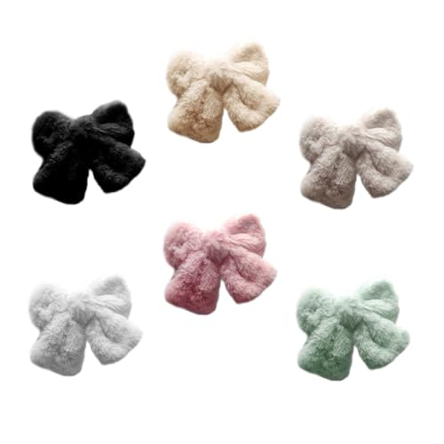BESTonZON 6 Stück Teiliges Plüsch Schleifen Haarspangen für Damen und Mädchen Weiche Warme Haarklammern Modische Haarschmuck Accessoires für Alltag und Winter Vielseitig Kombinierbar von BESTonZON