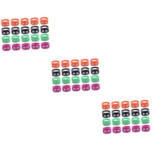 BESTonZON 60 Stück Teiliges Halloween Finger Ring aus Kunststoff Lustige Party Accessoires Witzige Kleine Ringe mit Augen Design für Drinnen und Draußen Halloween Kindergeburtstag von BESTonZON