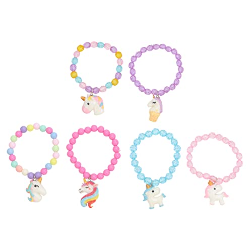 BESTonZON 6St Armband armbänder für kinder geschenke geburtstag armbinde kleinkind schmuck Halloween-Dekor bunte Perlenarmbänder Kinder-Handgelenk-Dekor Tier Korn Acrylperlen von BESTonZON