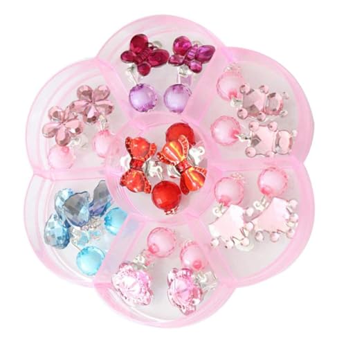BESTonZON 7 Pärchen Süße Junge Mädchen Ohrclips Für Mädchen Clip Ohrringe Im Niedlichen Cartoon-design Für Und Partys Mit Praktischer Aufbewahrungsbox Acryl von BESTonZON