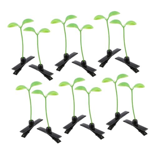BESTonZON 70 Stk Sojasprossen Haarnadel Lustige Haarnadeln Schöne Haarnadel Kopfschmuck Für Mädchen Bohnenauslauf-haarnadel Kleine Grassprossen-haarspangen Sprossenclips Metall Light Green von BESTonZON