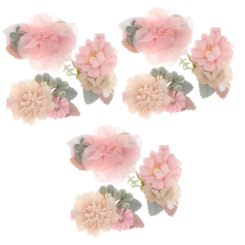 BESTonZON 9 Stück Blumen Haarspange Haarnadel Haargummi Haarspangen Für Babys Haargummis Für Babys Dekorative Haarspangen Haarblumen Mädchen Haarspangen Für Stoff von BESTonZON