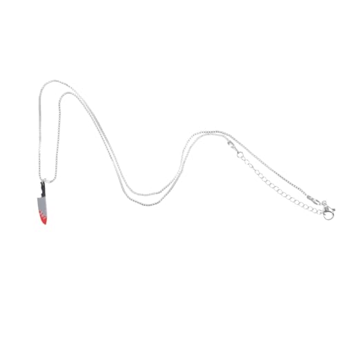 BESTonZON Blutige Cutter Halskette Stylische Anhänger Halskette Schmuck Halloween Party Accessoire für Cosplay und Alltag von BESTonZON