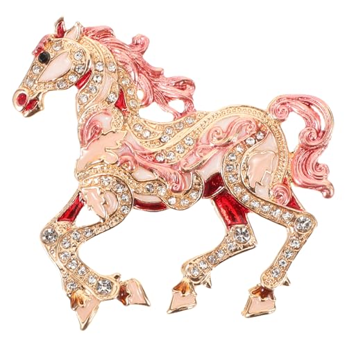 BESTonZON Brosche für Damen: Brosche mit Pferde-Strassmotiv – stilvolle Anstecknadel in Tierform für Damenjacken, Schals und Party-Outfits von BESTonZON