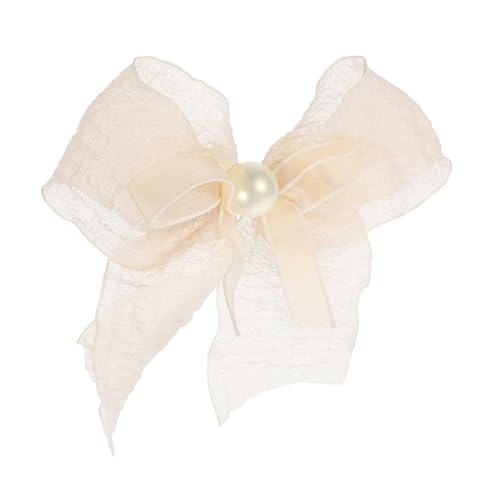 BESTonZON Große Haarschleifen Für Mädchen Party-haarnadel Haarspange Aus Tüll Spitze Haarschleife Französische Haarspangen Haarschmuck Für Mädchen Haarspangen Für Kleine Mädchen Beige Harz von BESTonZON